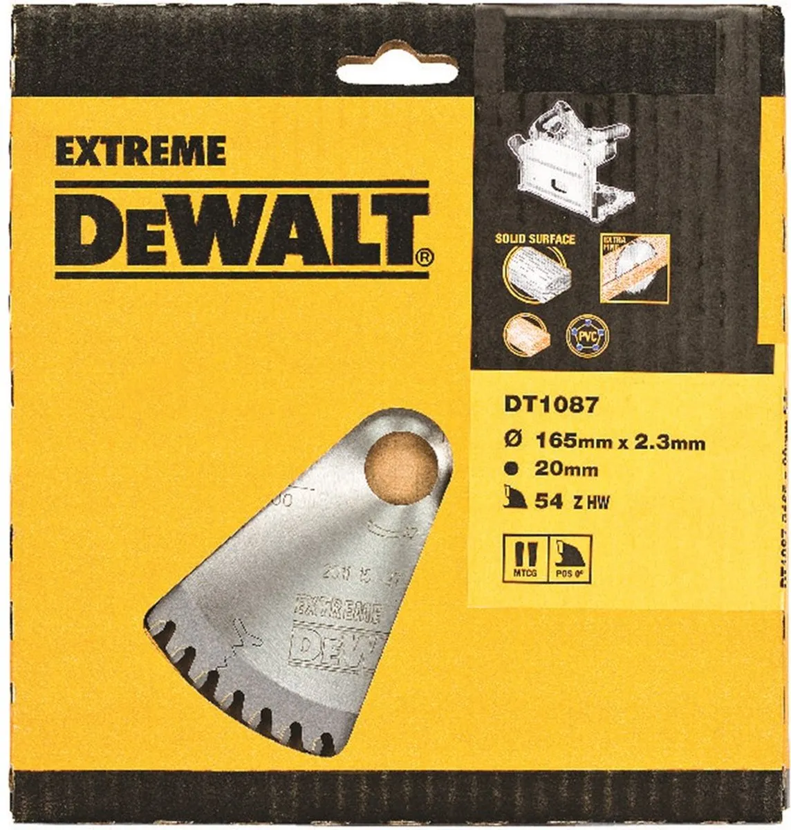 DeWalt DT1087-QZ Cirkelzaagblad Multimateriaal 165mm - 54T