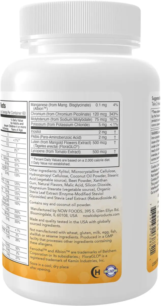 Now Foods Kid Vits Kauwtabletten 120 Stuks - Berry Lemonade