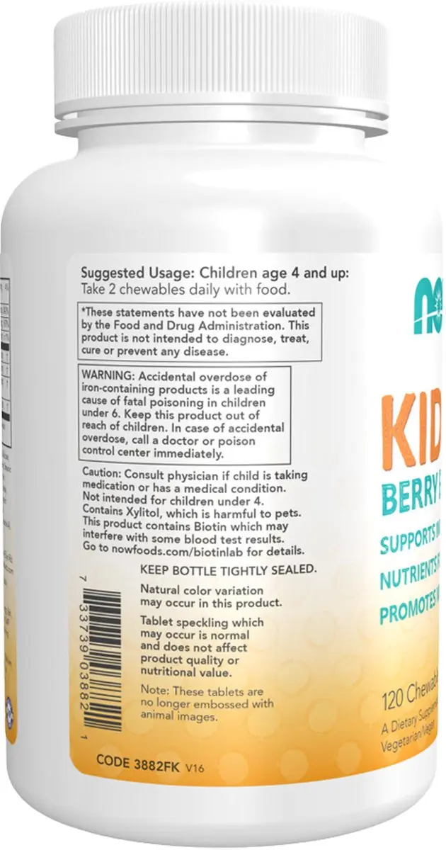 Now Foods Kid Vits Kauwtabletten 120 Stuks - Berry Lemonade