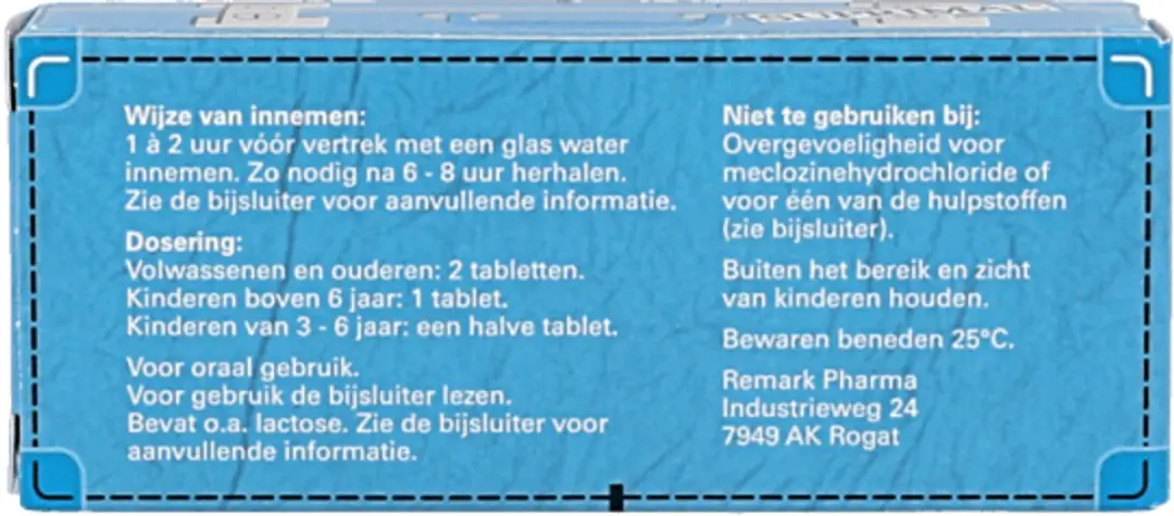 Suprimal Reistabletten 10 Stuks - Blauw