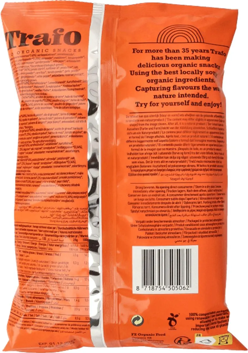 Trafo Hummus Chips Paprika 75g