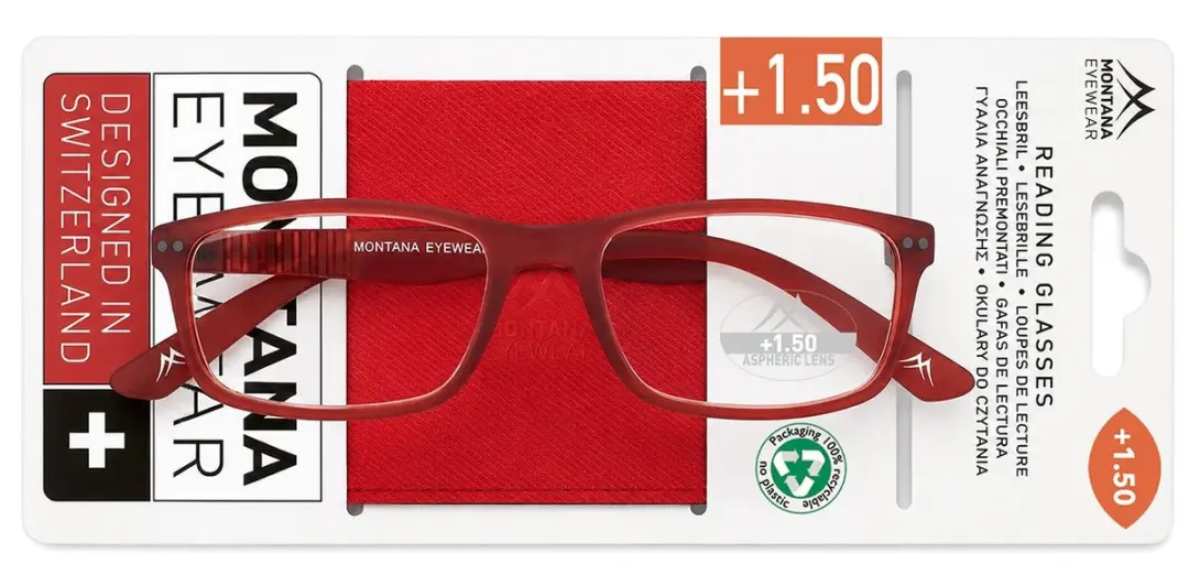 Montana Leesbril MR50C 3:00 - Rood mat