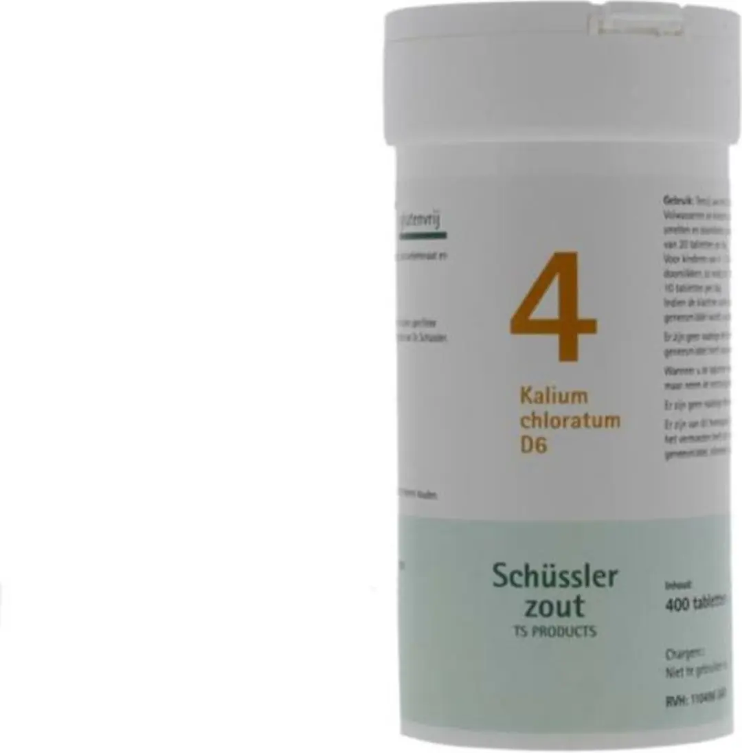 Pfluger Schüssler Zout nr 4 Kalium Chloratum D6 - 400 tabletten