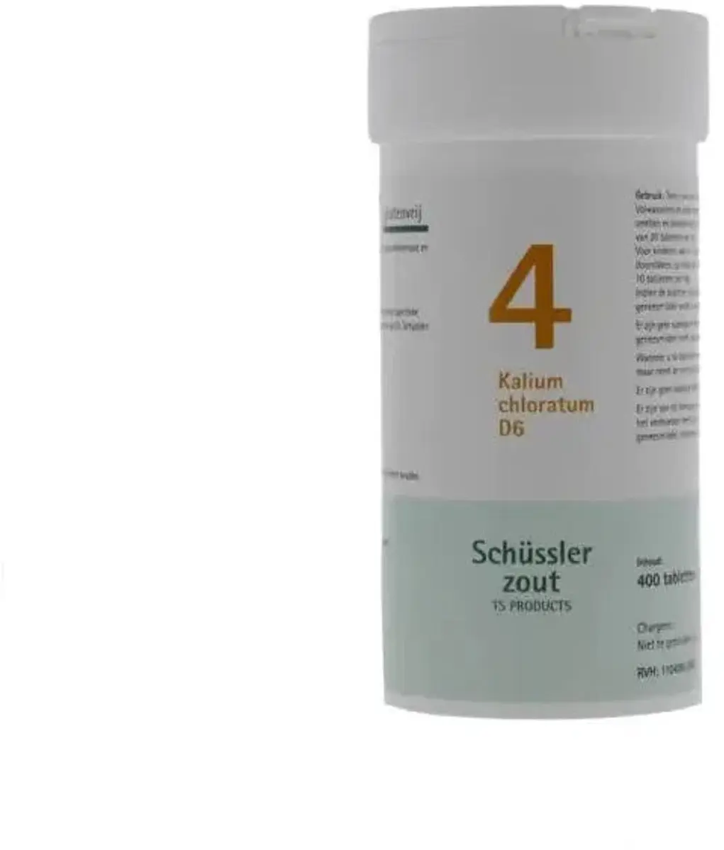 Pfluger Schüssler Zout nr 4 Kalium Chloratum D6 - 400 tabletten