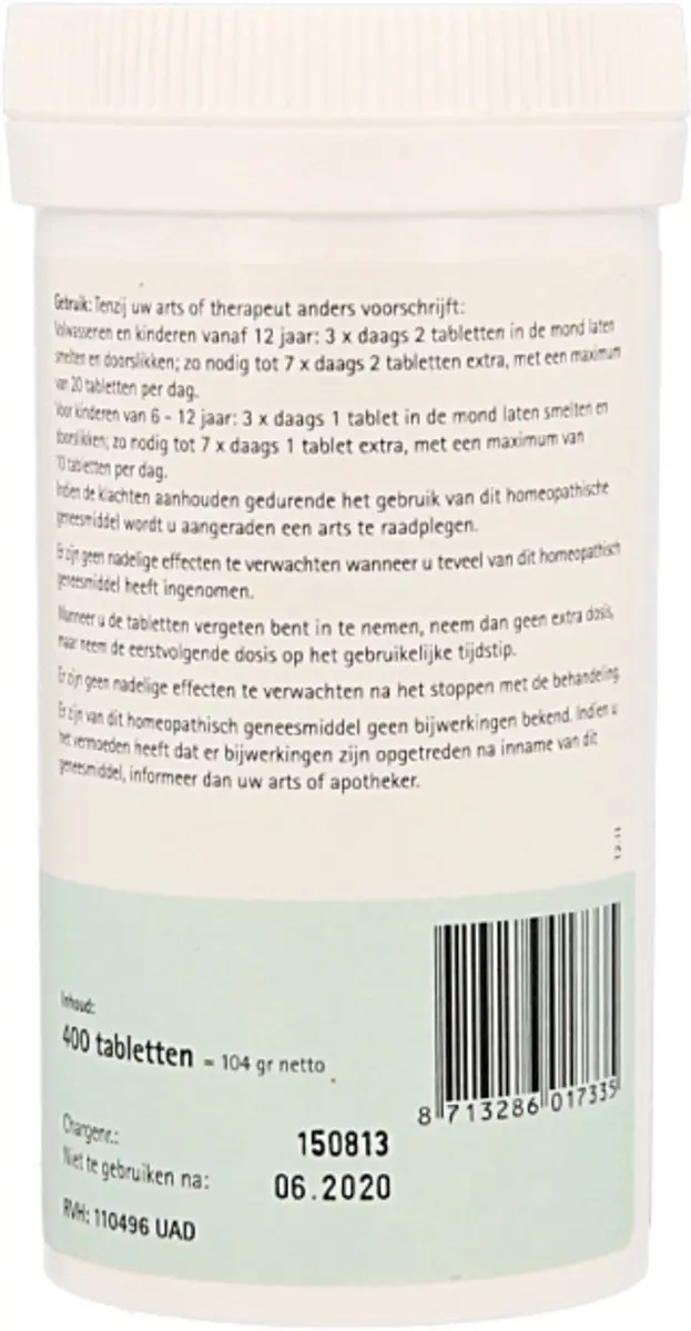 Pfluger Schüssler Zout nr 4 Kalium Chloratum D6 - 400 tabletten