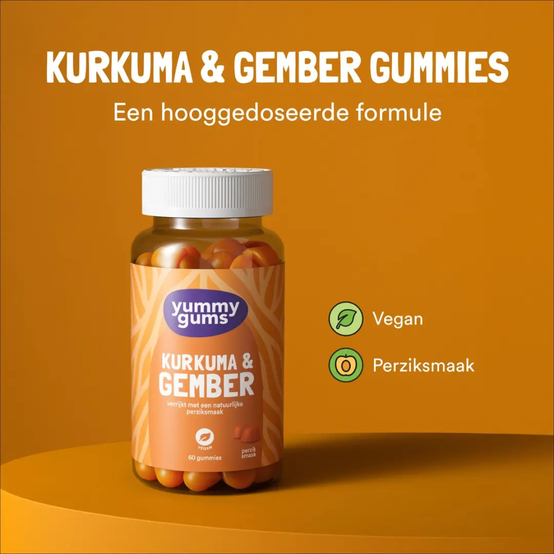 Yummygums Kurkuma Gember Gummies 60 Stuks