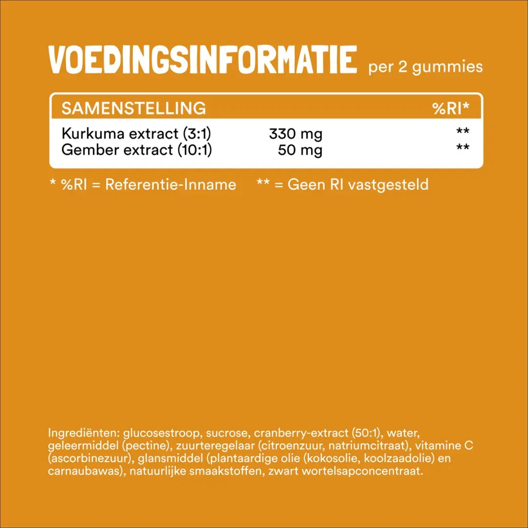 Yummygums Kurkuma Gember Gummies 60 Stuks