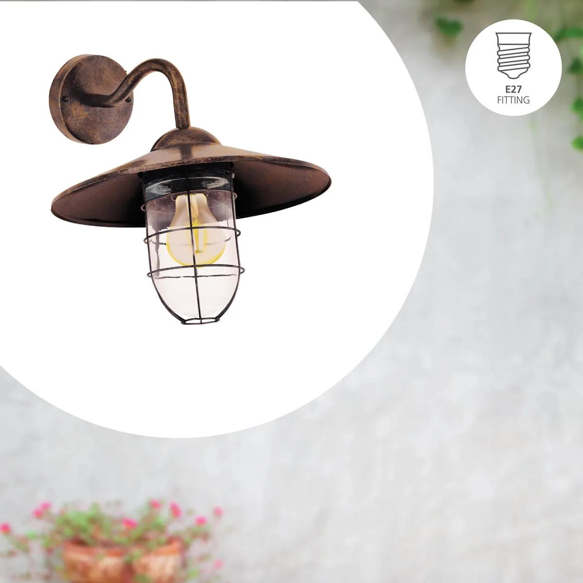 Eglo Melgoa Wandlamp Buiten E27 - 30cm Koper Antiek - afbeelding 6 van 6