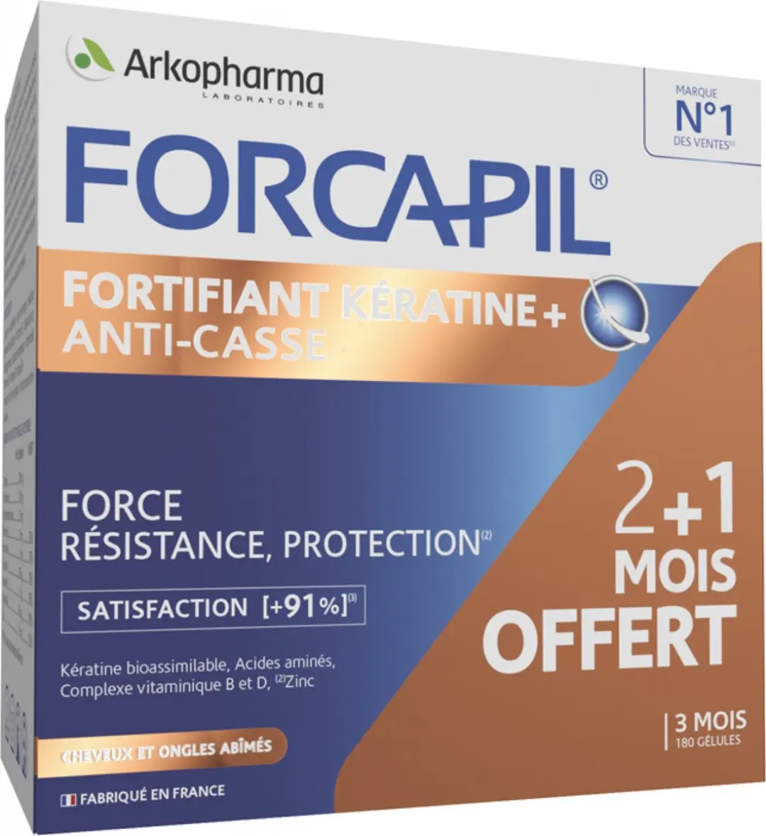 Forcapil Keratine+ Lot Caps 180