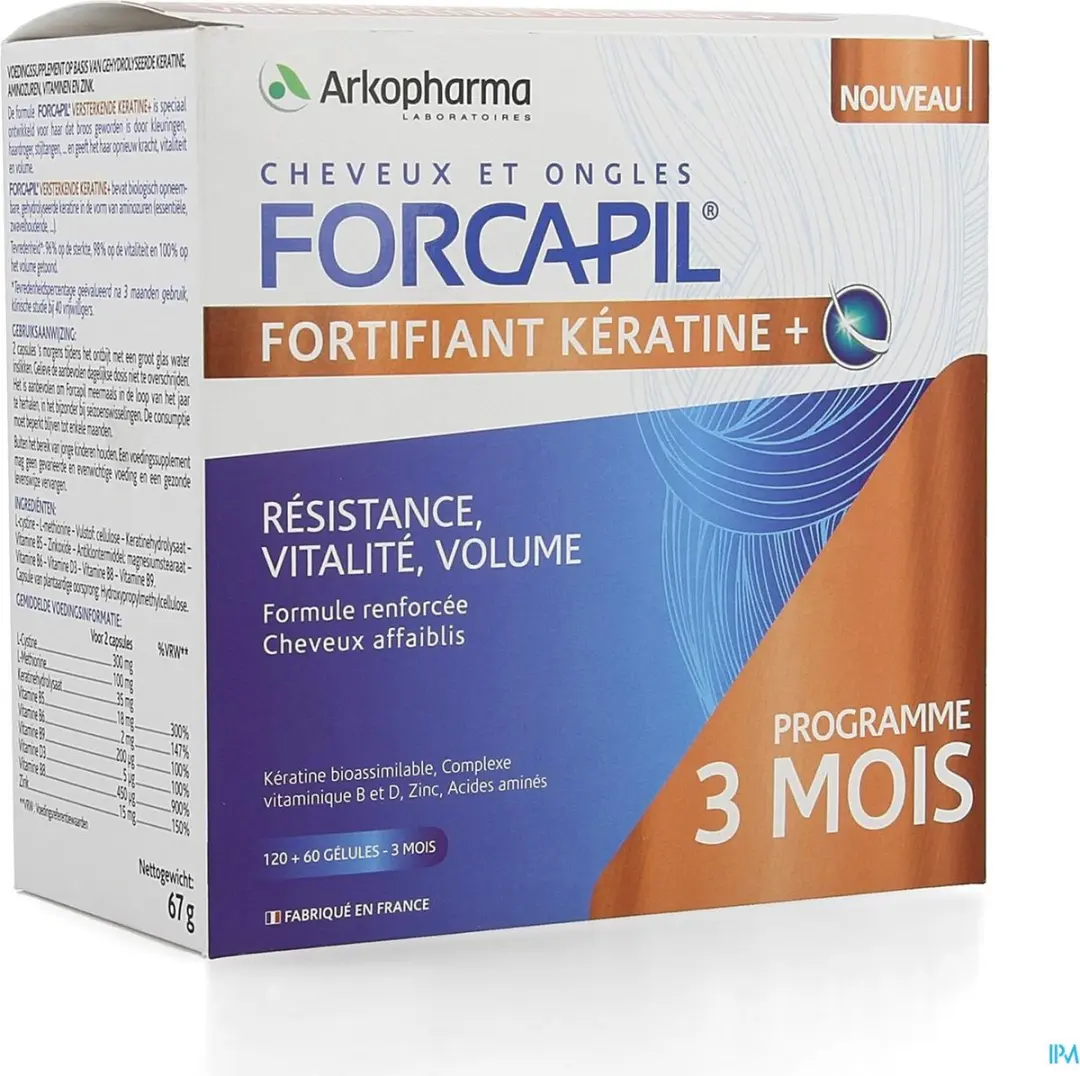 Arkopharma Forcapil Keratine+ Lot Caps 180 - 180 capsules