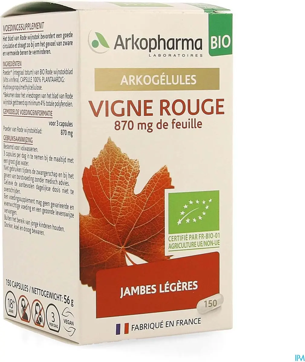Arkopharma Vitiven Rode Wijnstok Bio Capsules 150 Stuks