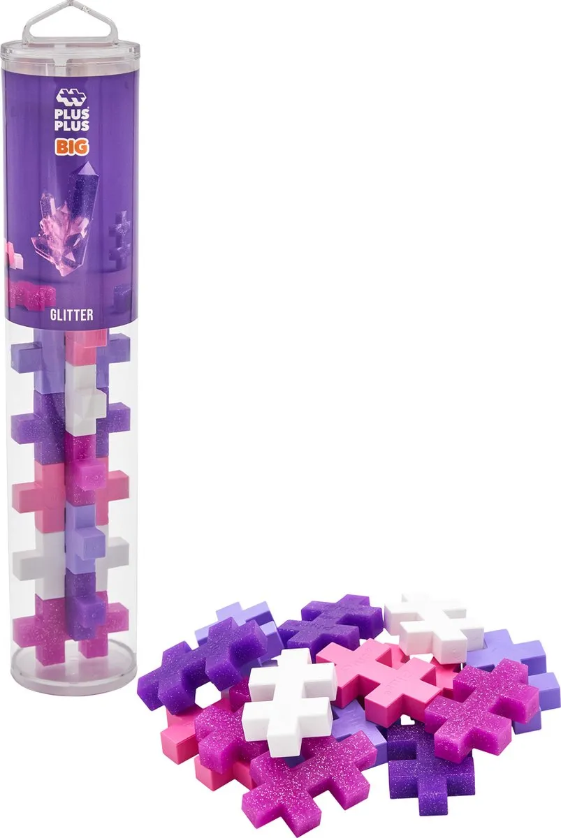 Plus-Plus BIG Tube Glitter Bouwset 15-delig