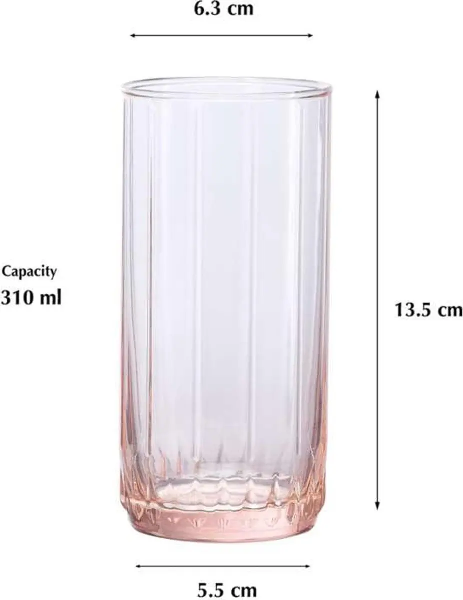 Pasabahce Leia 420765 Roze Longdrinkglas - 310ml - 3 Stuks