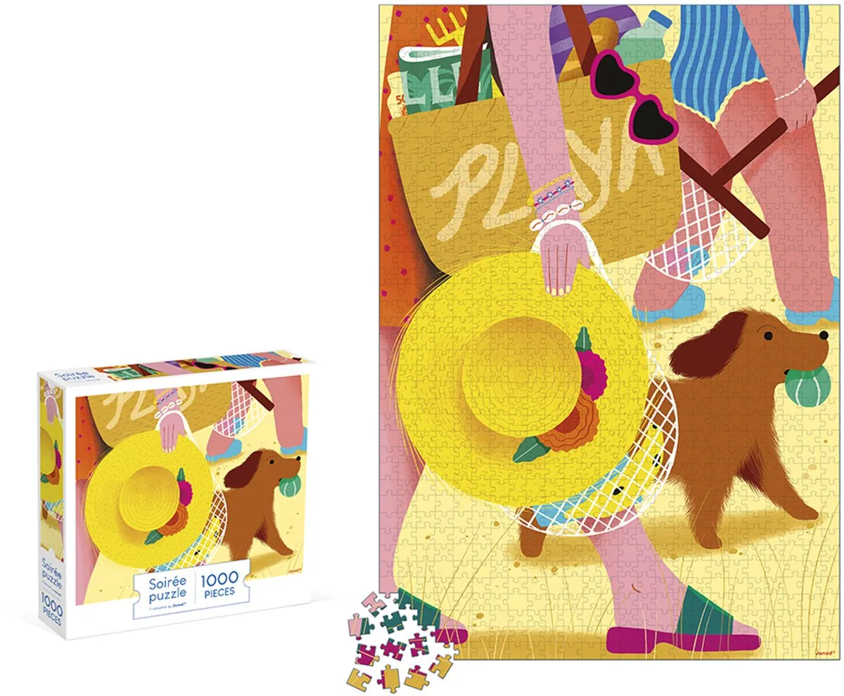 Janod Reis Naar Het Strand Puzzel 1000 Stuks - 8+ - afbeelding 6 van 6