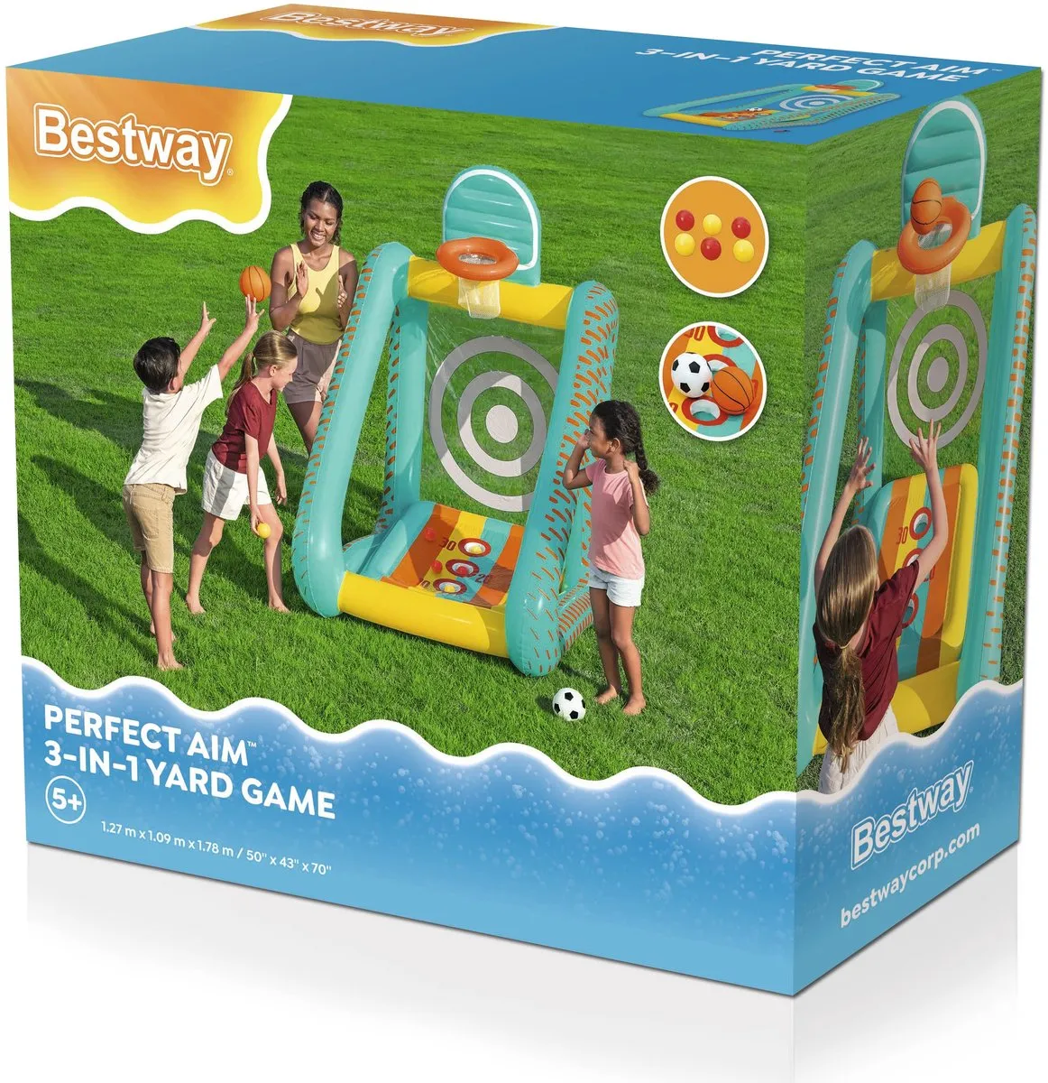 Bestway Perfect Aim 3-in-1 Yard Game - 127x109x178cm Multicolor - afbeelding 2 van 6
