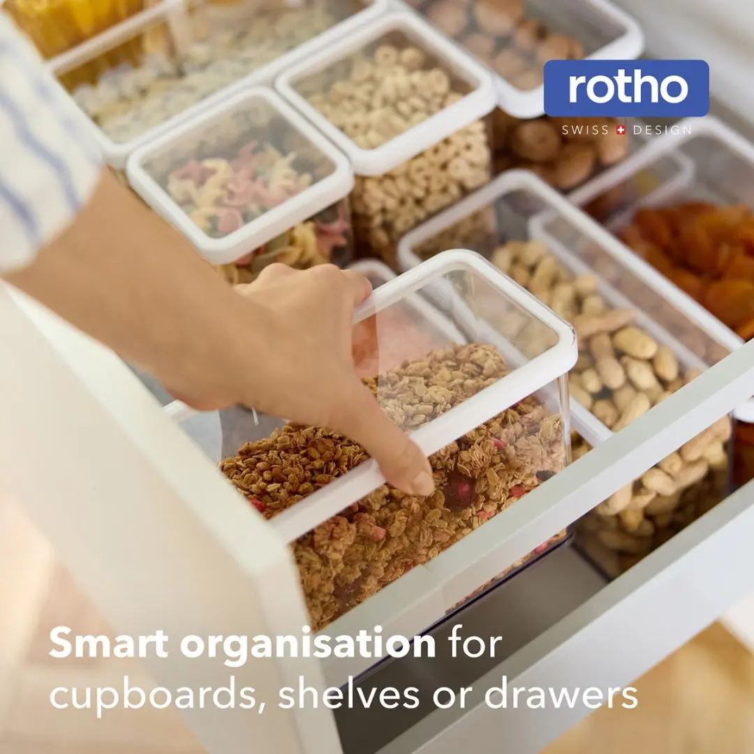 Rotho LOFT Premium Bewaarbussen 19-delig - 1L - Wit - afbeelding 6 van 6