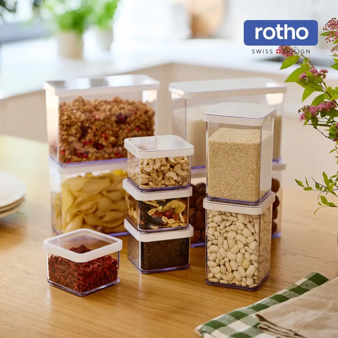 Rotho LOFT Premium Bewaarbussen 19-delig - 1L - Wit