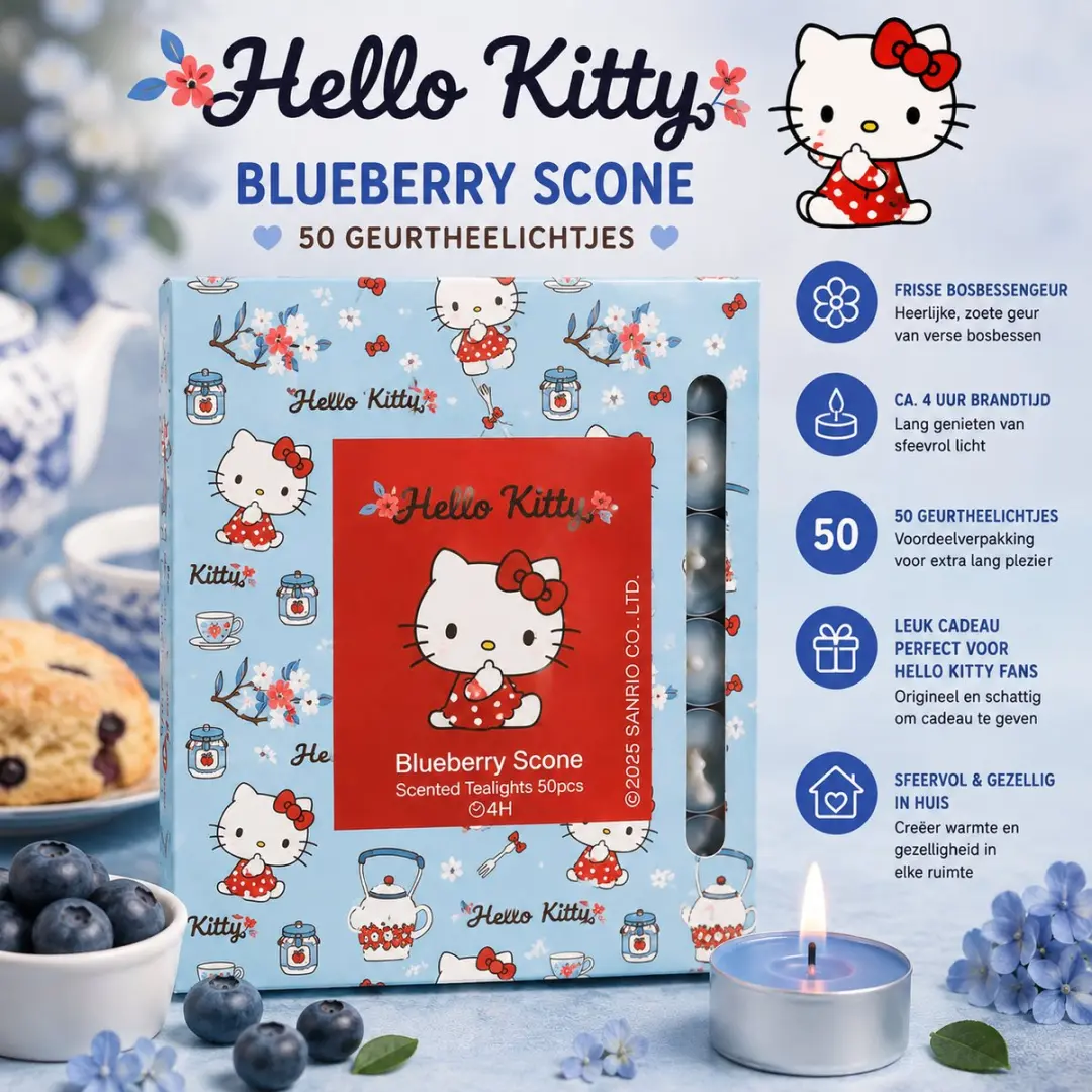 Hello Kitty Geurkaarsen Blueberry Scone