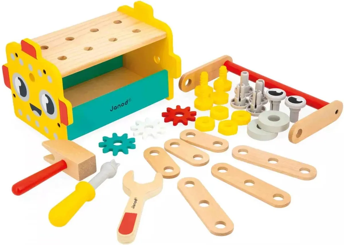 Janod Brico'Kids Robot Gereedschapskist 30-delig - Multicolor