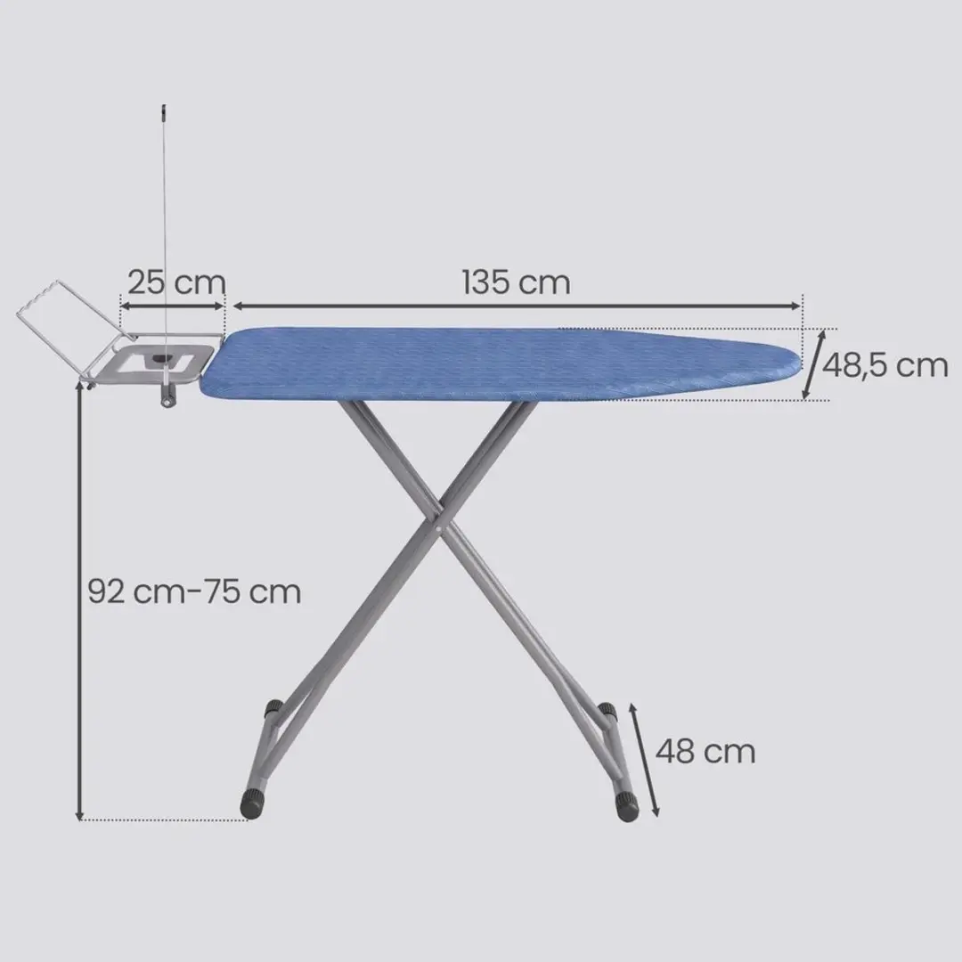 Songmics Opvouwbare Strijkplank 160x48,5cm - Blauwzwart - afbeelding 2 van 6
