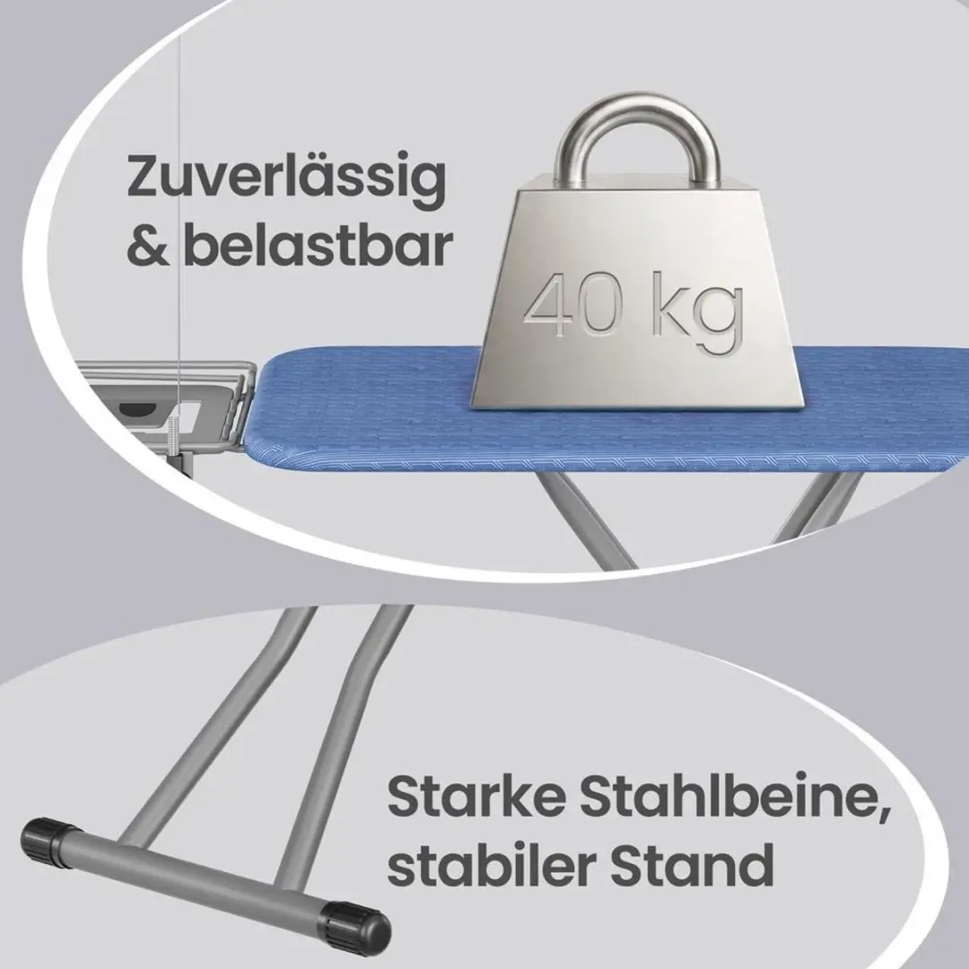 Songmics Opvouwbare Strijkplank 160x48,5cm - Blauwzwart - afbeelding 5 van 6