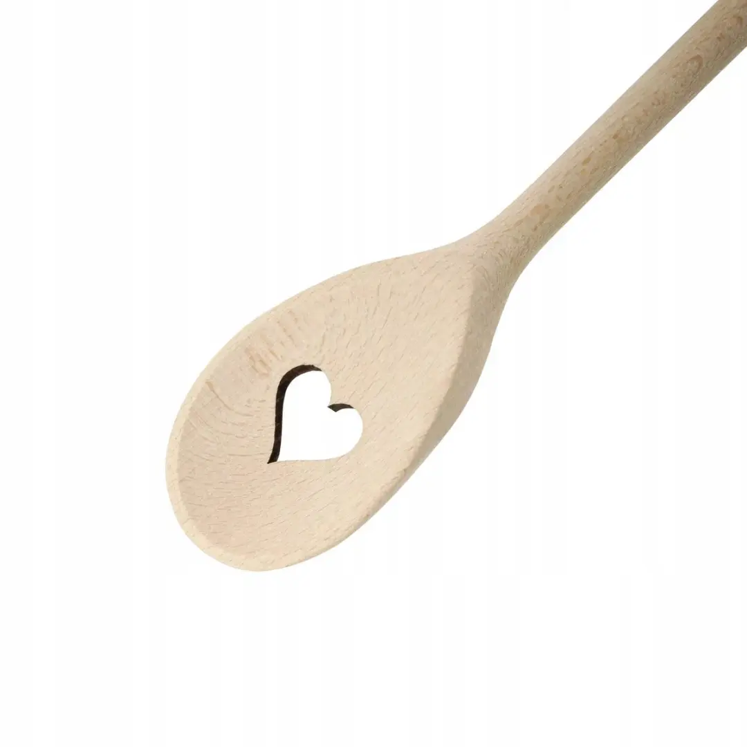 Fackelmann Houten Keukenlepel met Hart 30cm - Beukenhout