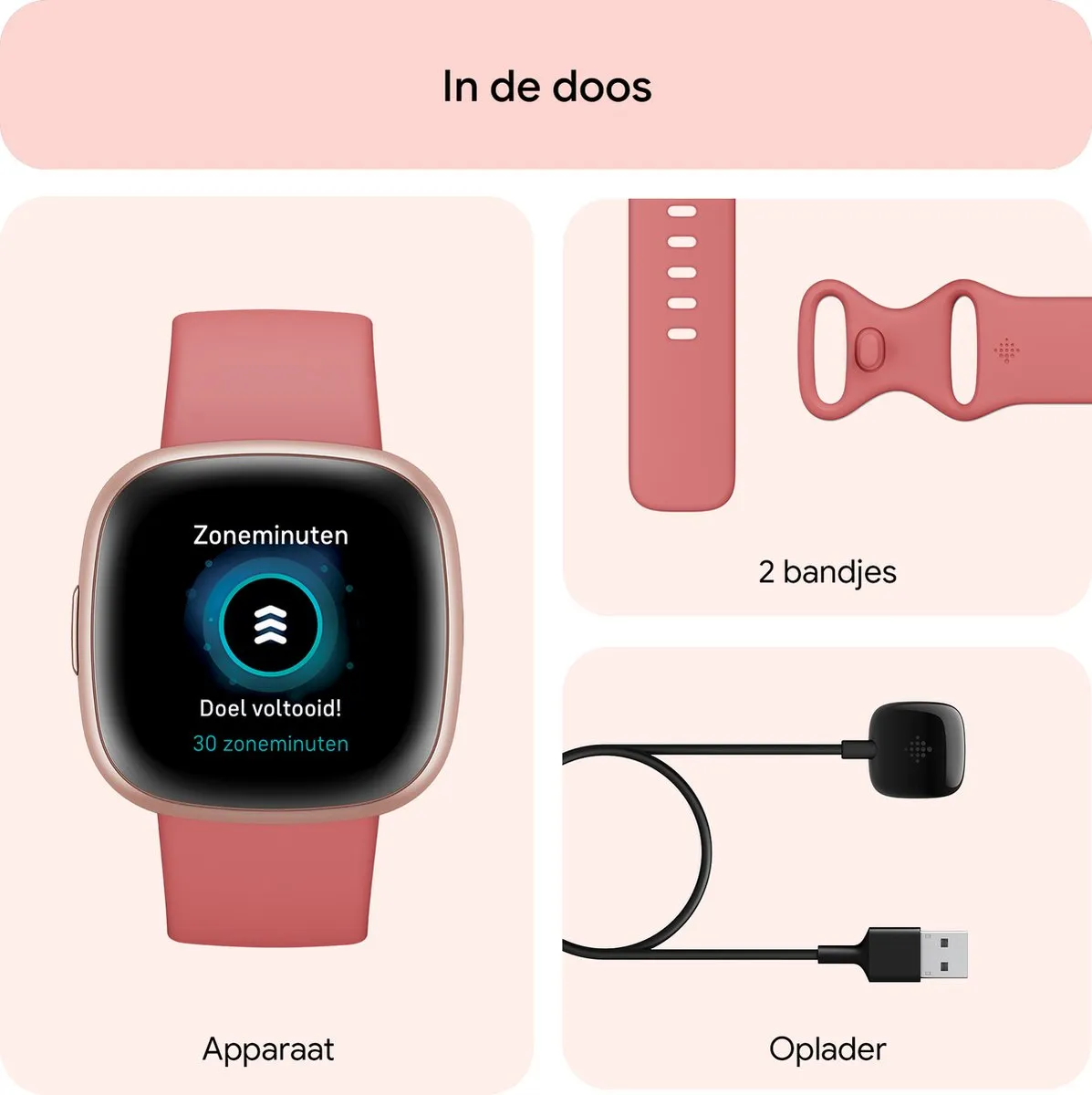 Fitbit Versa 4 Smartwatch - 40mm - Roze