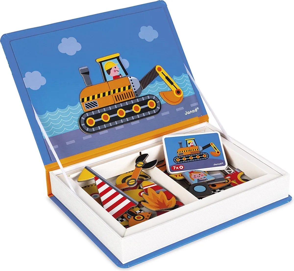 Janod Magnetibook Racers 7209 - Magneetboek met 50 Magneten - afbeelding 6 van 6