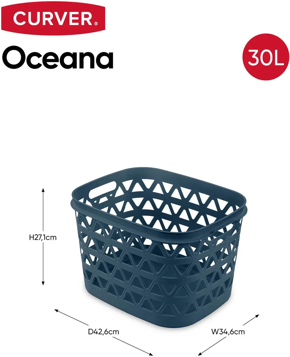 Curver Oceana Wasmand 30L - Nachtblauw
