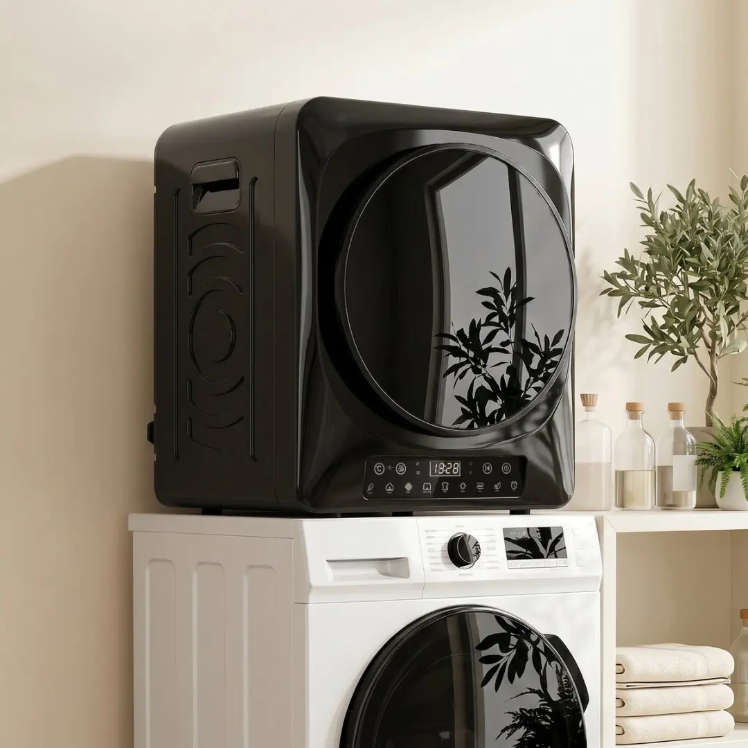Homcom B61-023V90BK Wasdroger 5kg - Zwart - afbeelding 4 van 6
