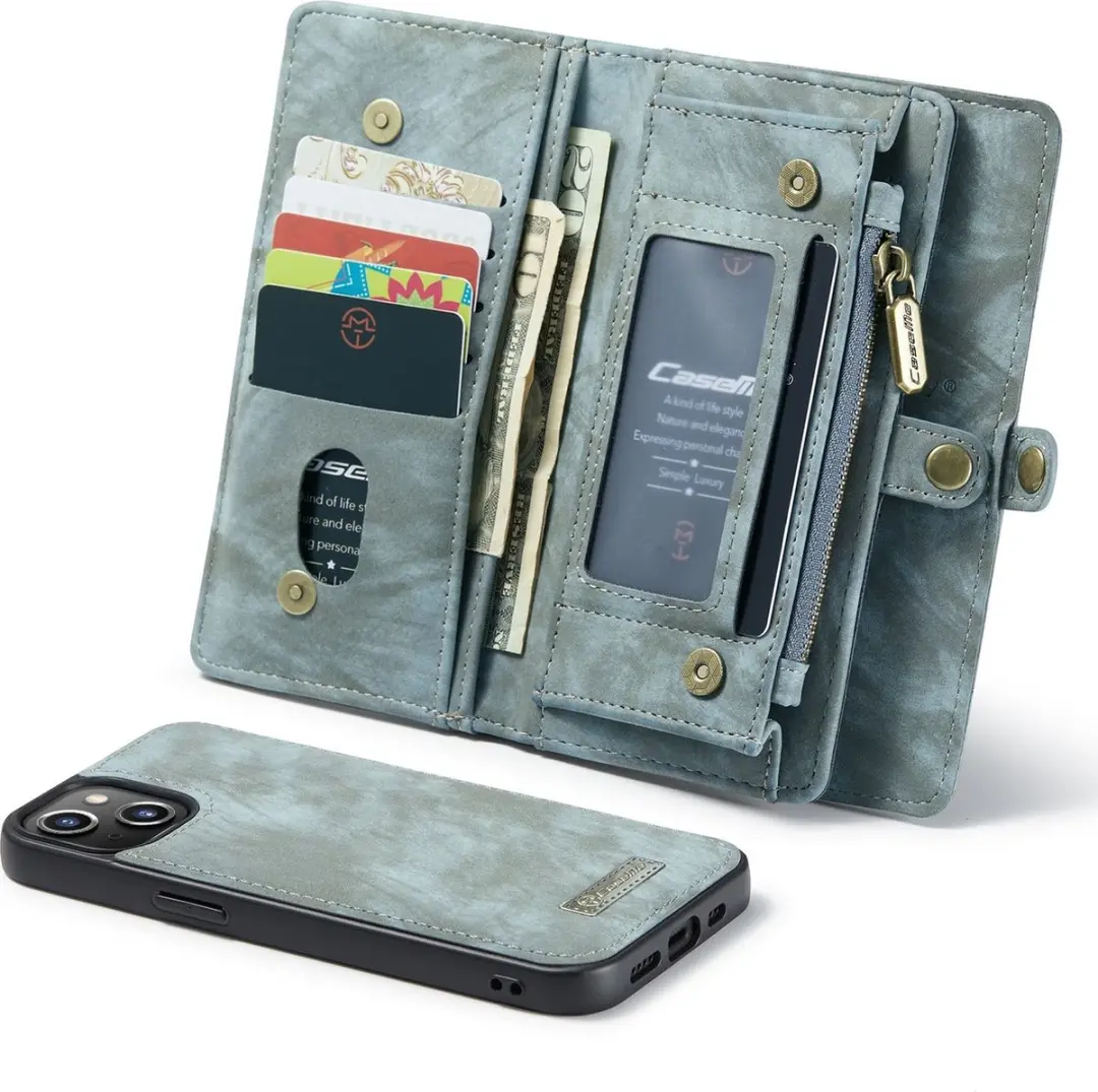 Caseme Luxe Wallet 2in1 Bookcase iPhone 13 - Blauw - 614536 - afbeelding 6 van 6
