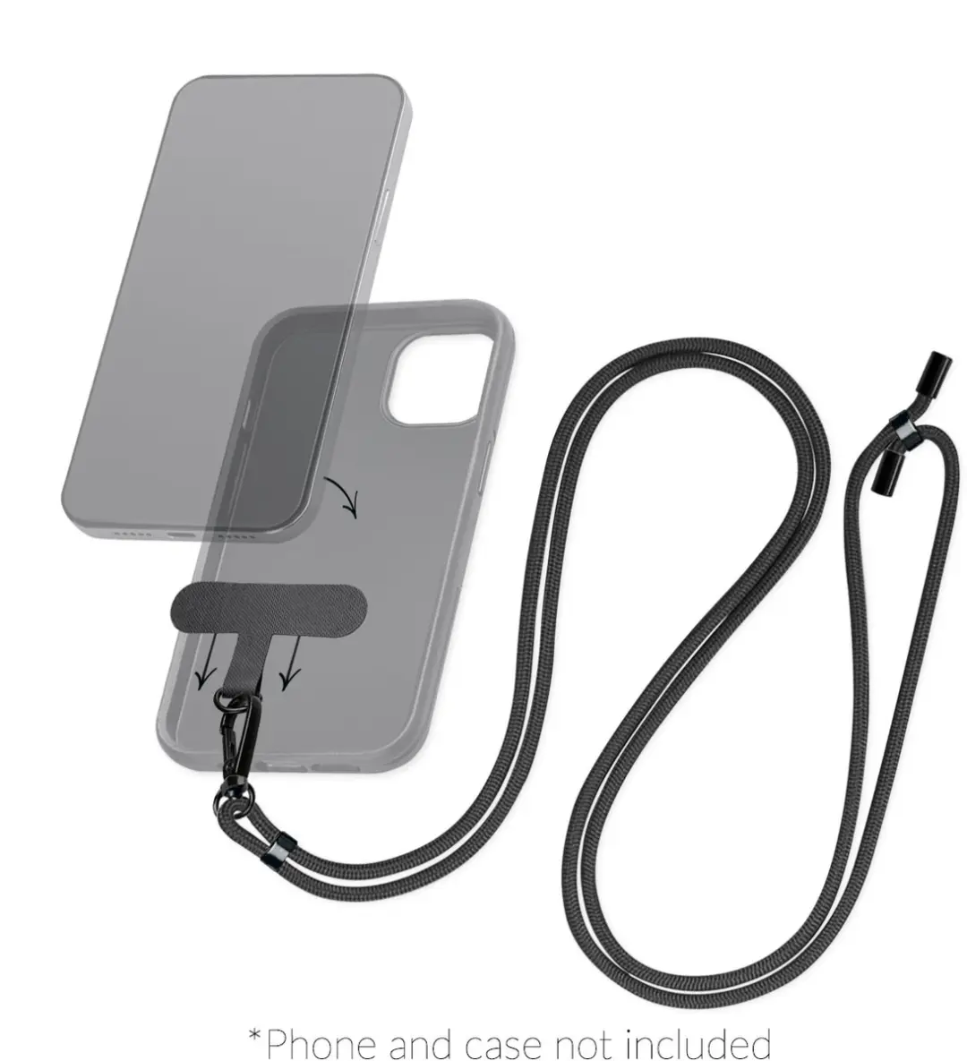 Mobilize Universeel Telefoonkoord Verstelbaar - Zwart