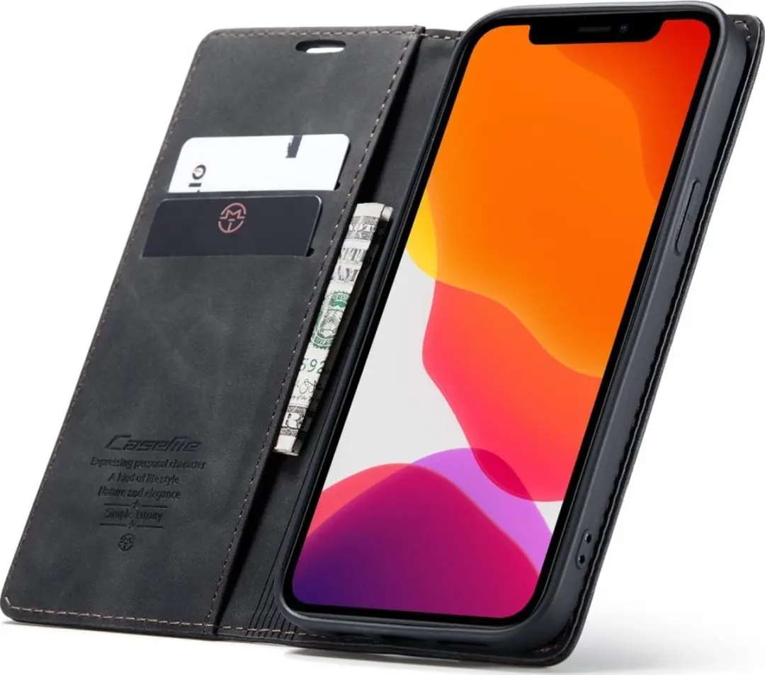 Caseme 013 Bookcase Portemonneehoesje - iPhone 12 Pro Max - 2 Pasjes - Zwart