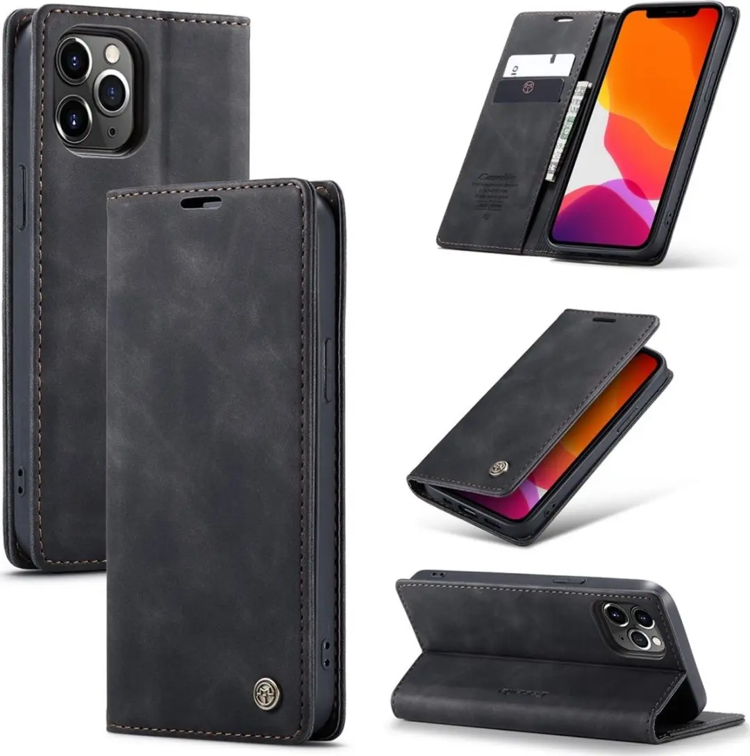 Caseme 013 Bookcase Portemonneehoesje - iPhone 12 Pro Max - 2 Pasjes - Zwart