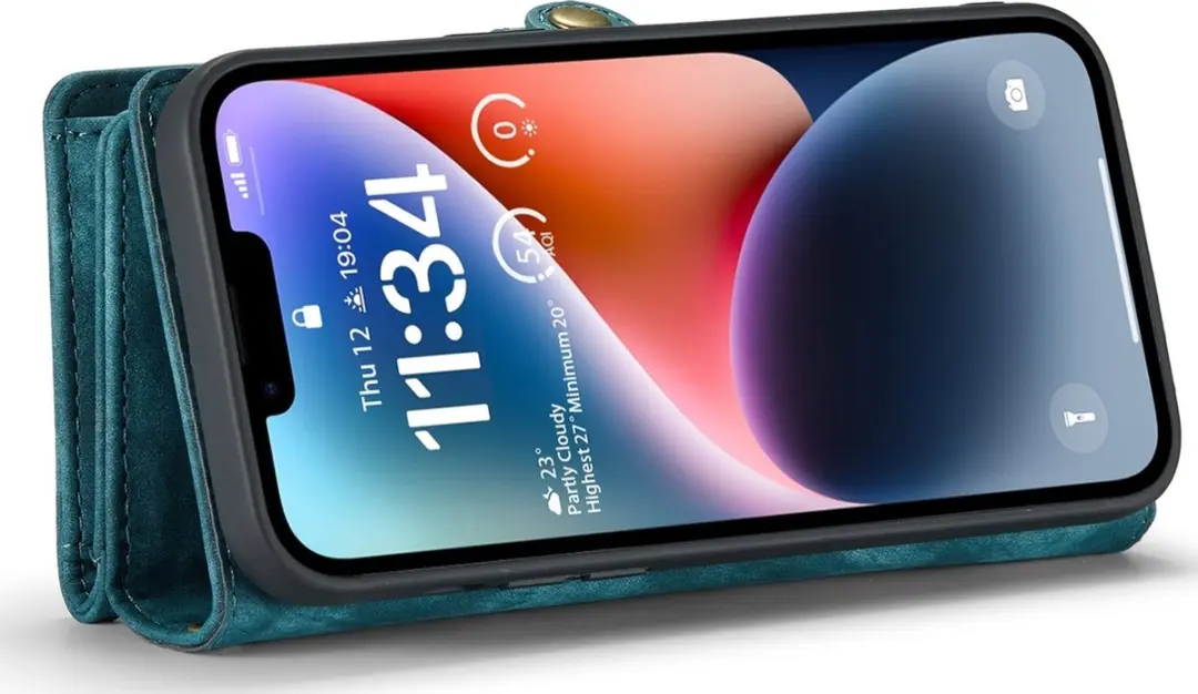 Caseme 008 Telefoonhoesje iPhone 15 Bookcase Portemonnee - Blauw