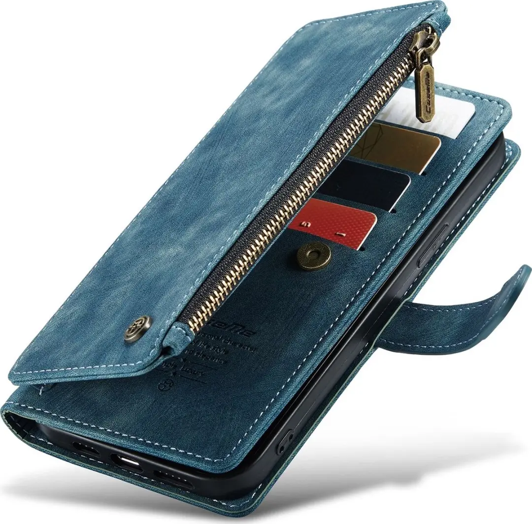 Caseme C30 Bookcase Portemonnee - iPhone 13 Pro Max - Blauw - afbeelding 6 van 6
