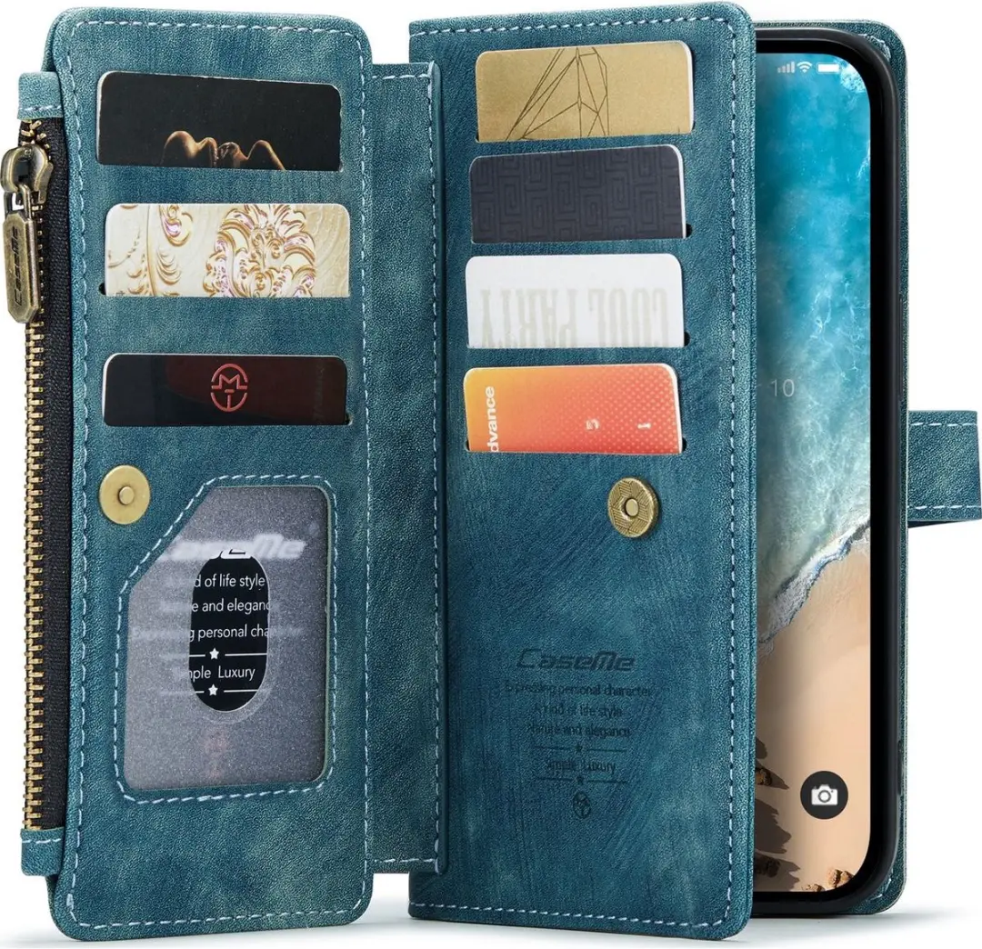 Caseme Apple iPhone 14 Pro Max Hoesje 11-8032528 - Kunstleder Bookcase - Blauw