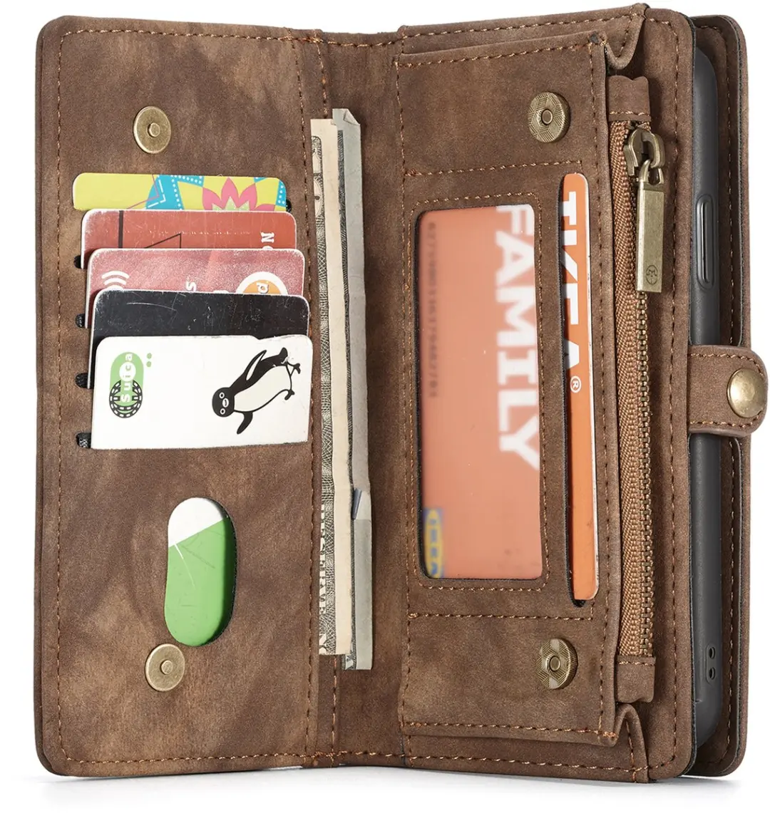 Caseme iPhone XS Luxury Wallet Case - 8 Pasjes - Bruin