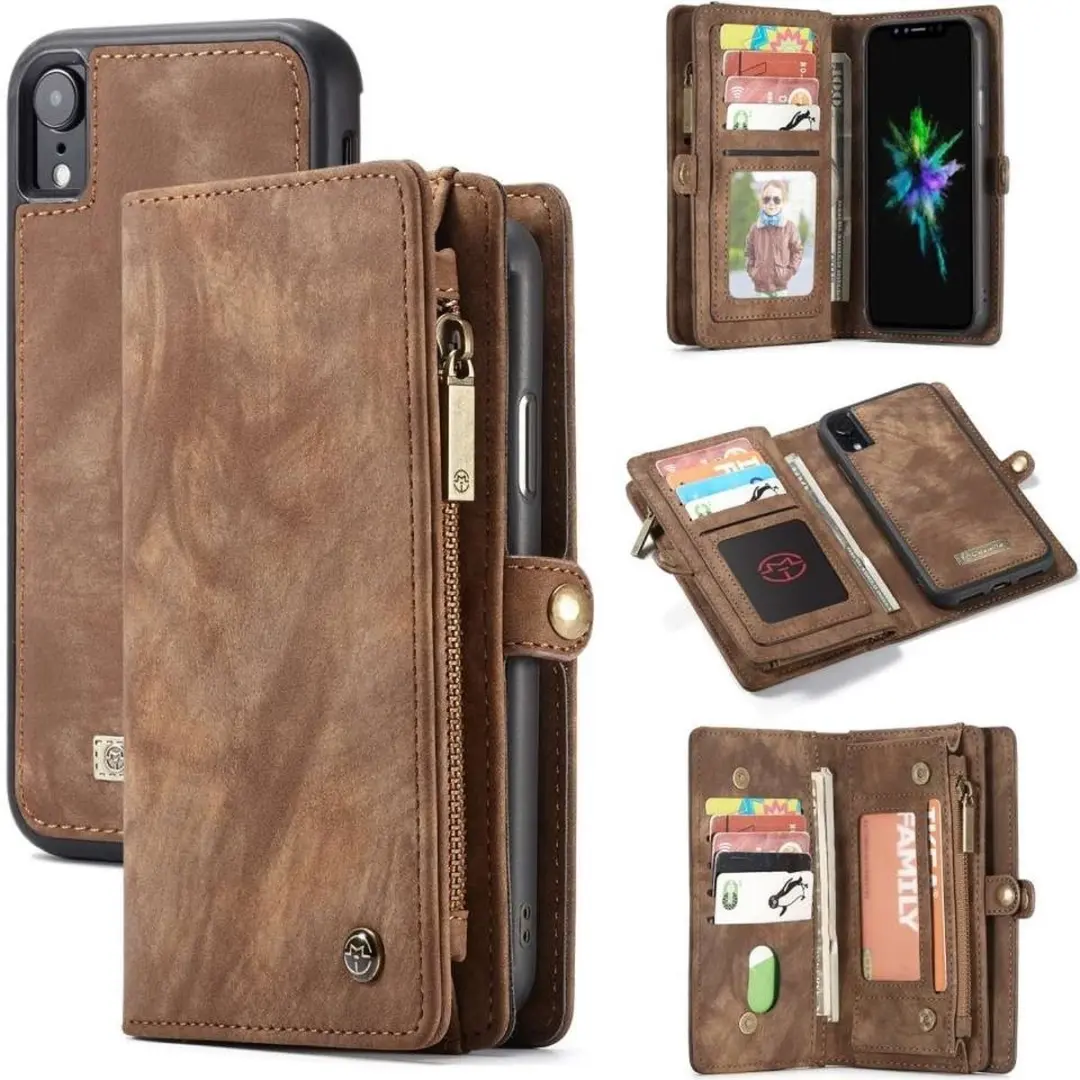 Caseme iPhone XS Luxury Wallet Case - 8 Pasjes - Bruin