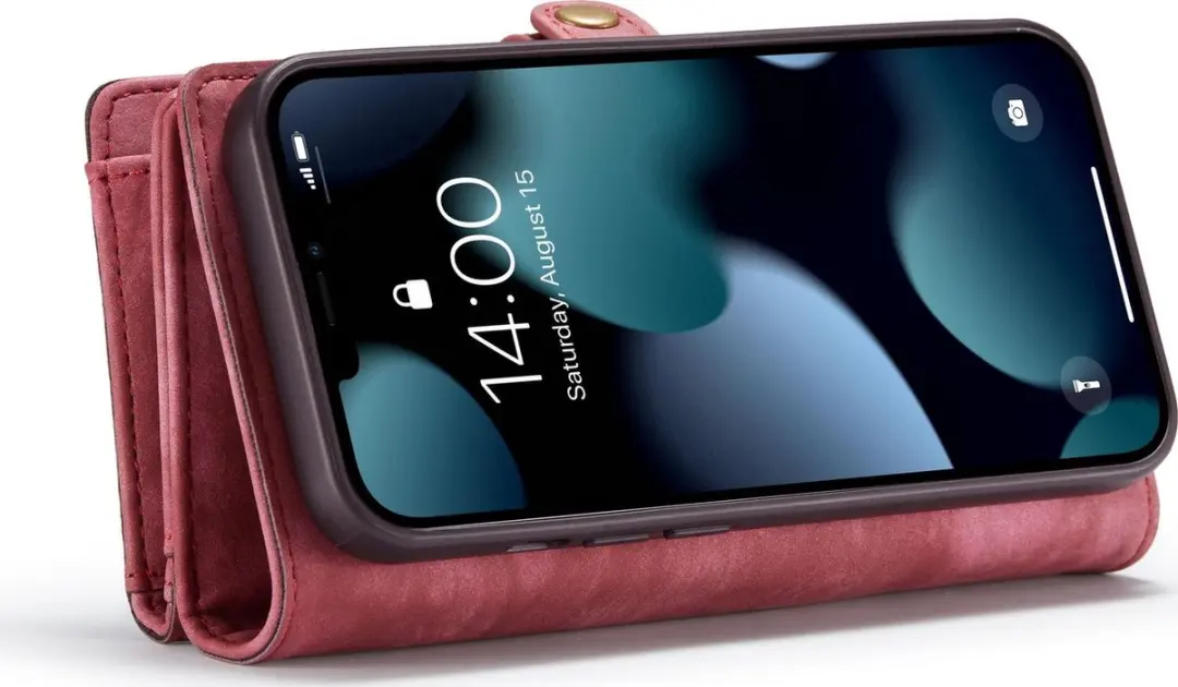 Caseme iPhone SE/5s/5 Billfold Lederen Hoes - 13 Kaartvakken - Rood - afbeelding 6 van 6