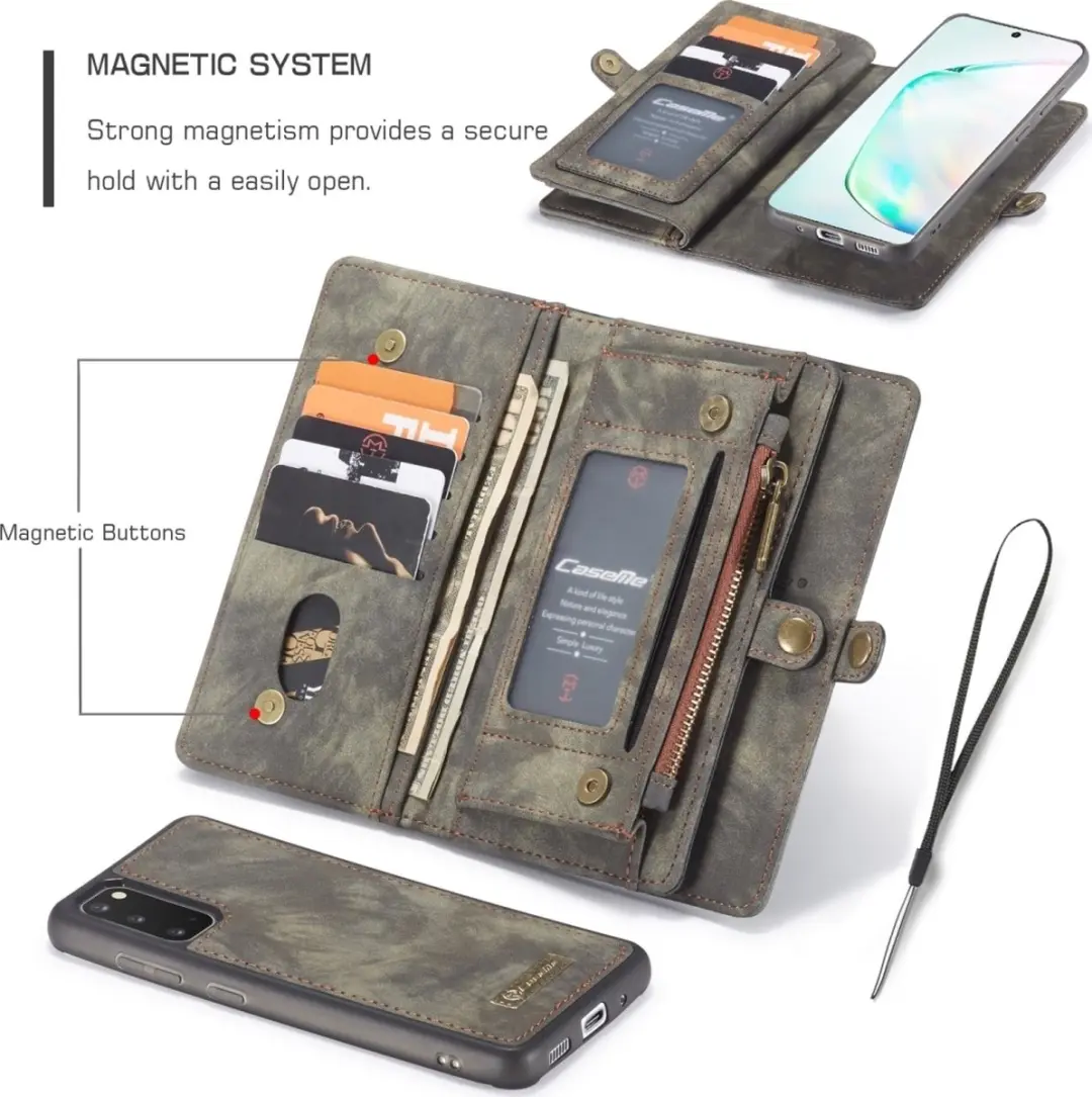 Caseme 008 Telefoonhoesje Samsung Galaxy S20 - 2in1 Bookcase - Zwart