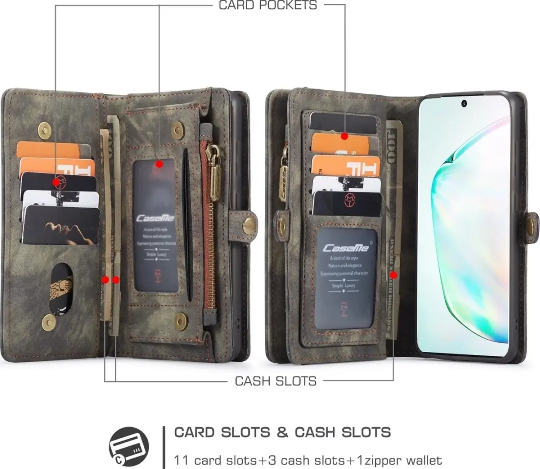 Caseme 008 Telefoonhoesje Samsung Galaxy S20 - 2in1 Bookcase - Zwart