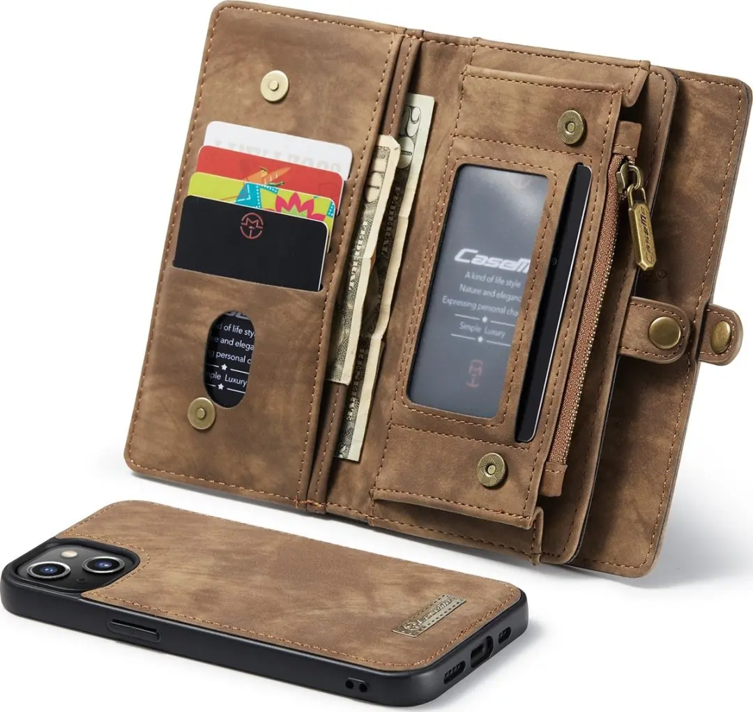 Caseme iPhone SE/5s/5 Billfold Lederen Hoes - 13 Kaartvakken - Bruin