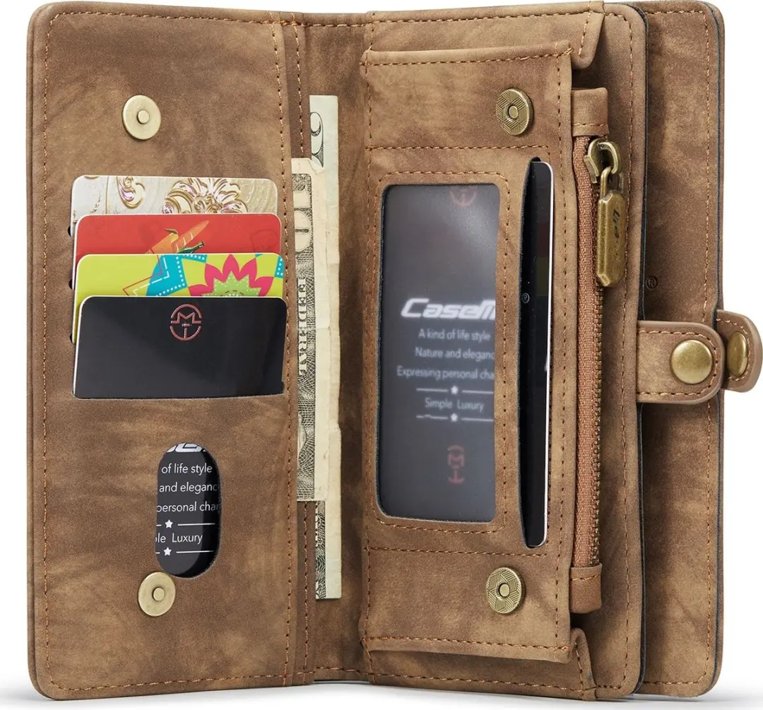 Caseme iPhone SE/5s/5 Billfold Lederen Hoes - 13 Kaartvakken - Bruin