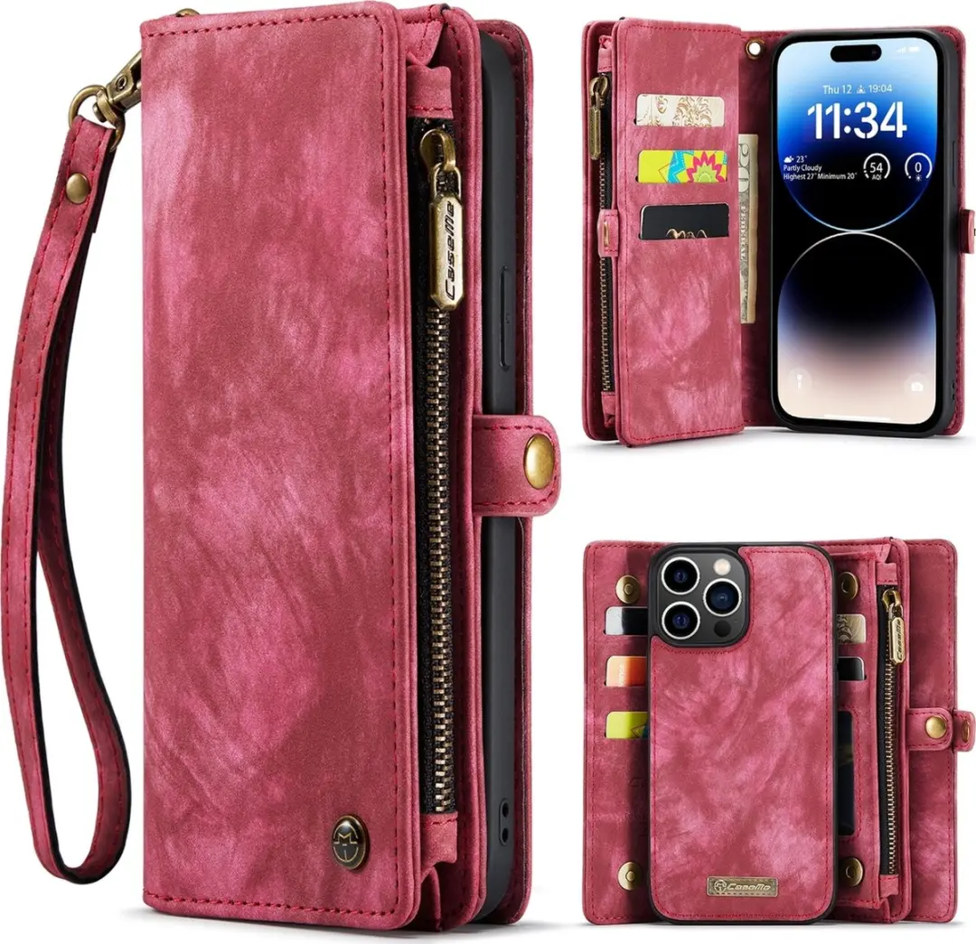 Caseme 008 Telefoonhoesje iPhone 15 Pro - Rood