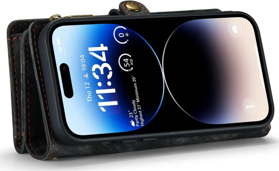 Caseme 008 Telefoonhoesje iPhone 14 Pro - 2in1 Bookcase - Zwart