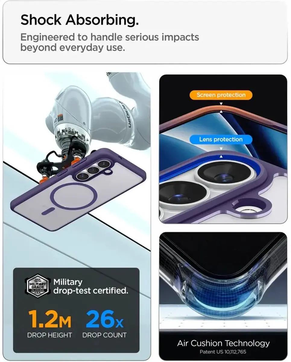 Spigen Ultra Hybrid MagFit ACS11220 Hoesje - Samsung Galaxy S26 - Paars - afbeelding 6 van 6