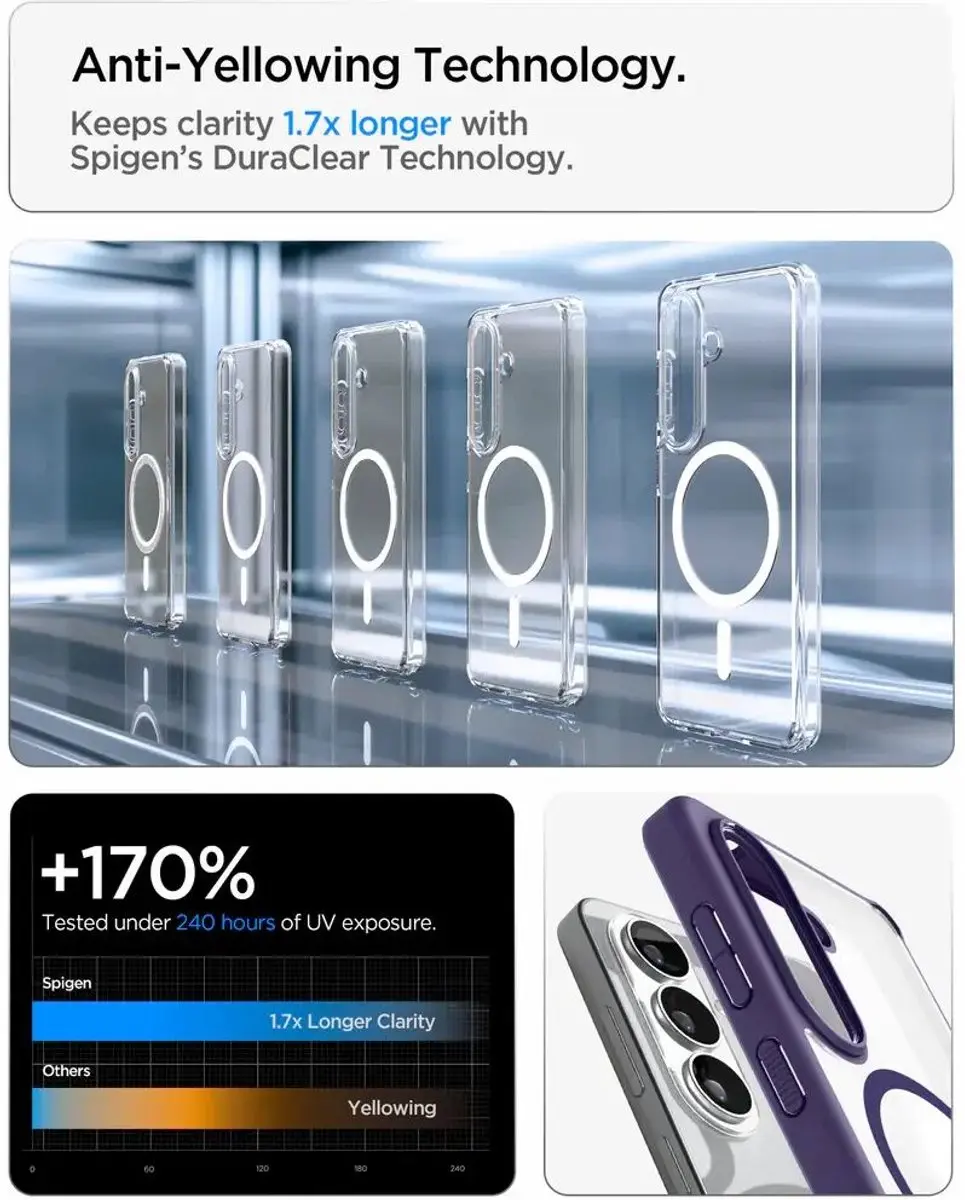 Spigen Ultra Hybrid MagFit ACS11220 Hoesje - Samsung Galaxy S26 - Paars