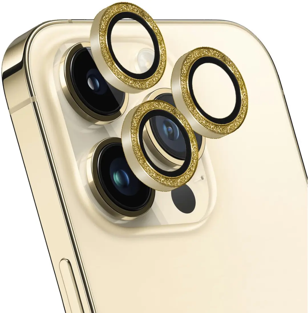 Mobiparts iPhone 14 Pro Max Scherm- & Lensbeschermer Glitter Gold