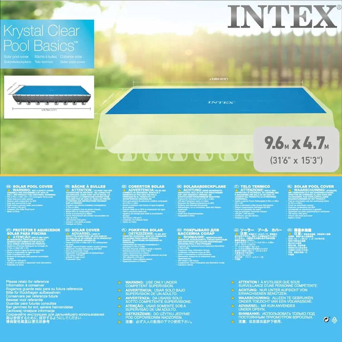 Intex 29030 Zwembadcover 32x16ft - Blauw - afbeelding 6 van 6